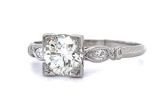 Art Deco .90ct K VS2 Dia PT Ring (Antique 1920s) .16ct SD 2.30g 7 Size