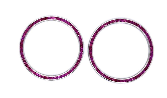 2.20ct French-cut Rubies PT Hoop Earrings