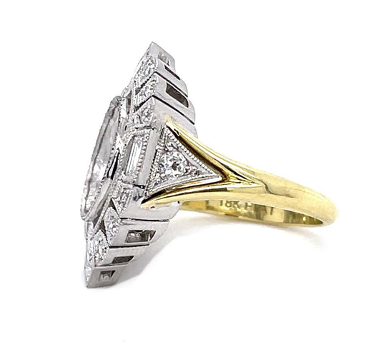 .86ct Diamond PT+18KY Semi Mount Ring 10.70g