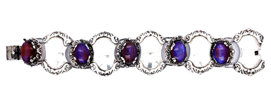 Mexican Silver Bracelet with Doublet Stones