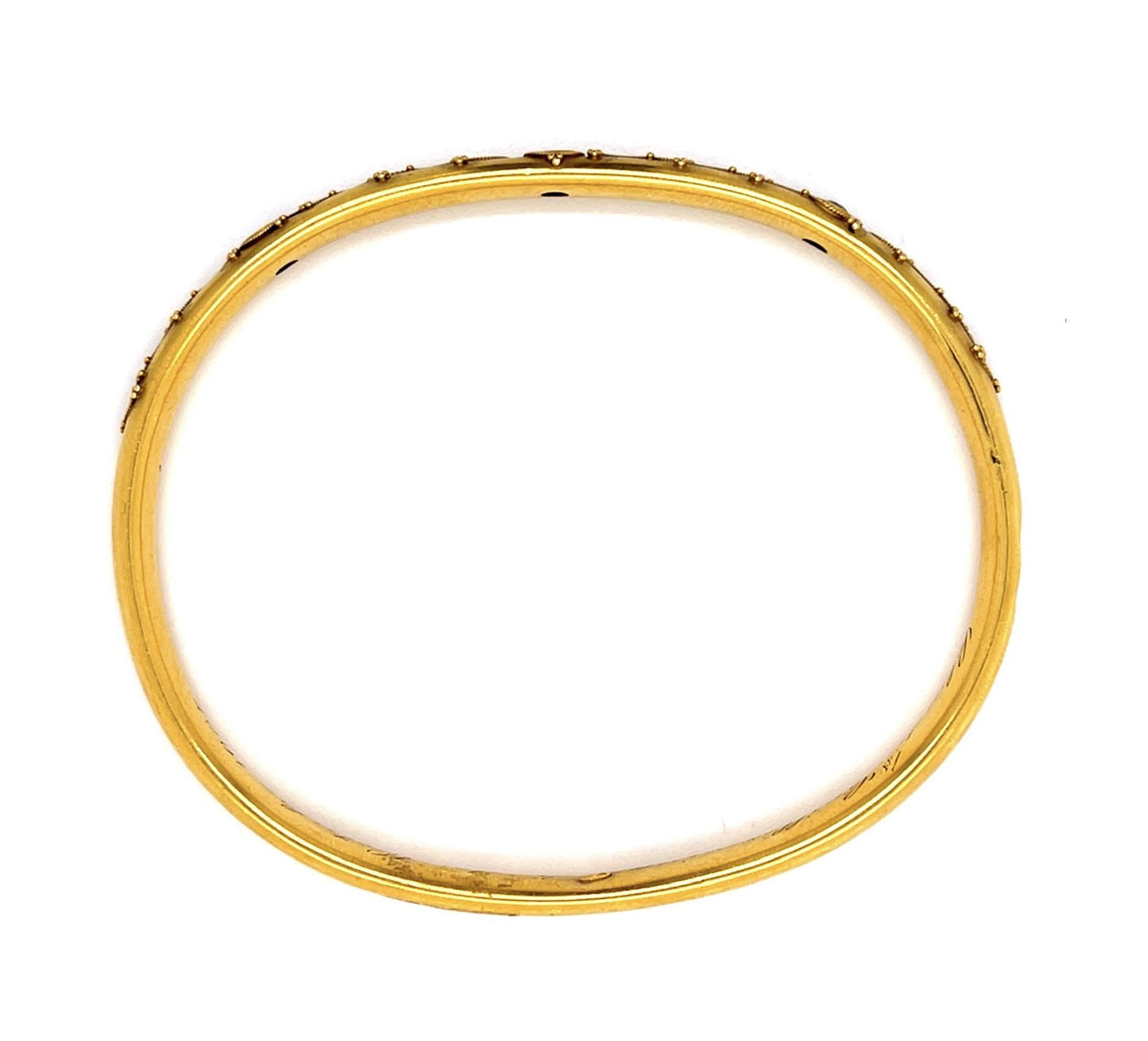 Original Victorian .60ct Montana Sapphire 14KY Bangle Bracelet (Antique 1900s)