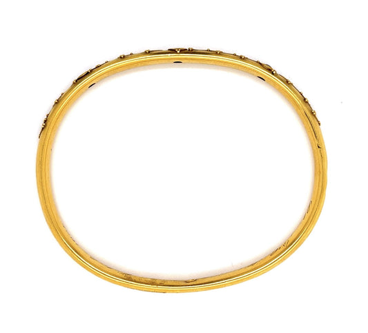 Original Victorian .60ct Montana Sapphire 14KY Bangle Bracelet (Antique 1900s)