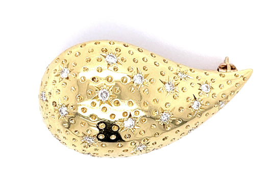 Tiffany & Co Italian .64ct (16 Diamonds) 18KY Brooch (Vintage 1980s)