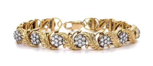 Original Jabel 3ct (91 Diamonds) 18K2 Tone Bracelet (Vintage 1960s) 41.18g 7"