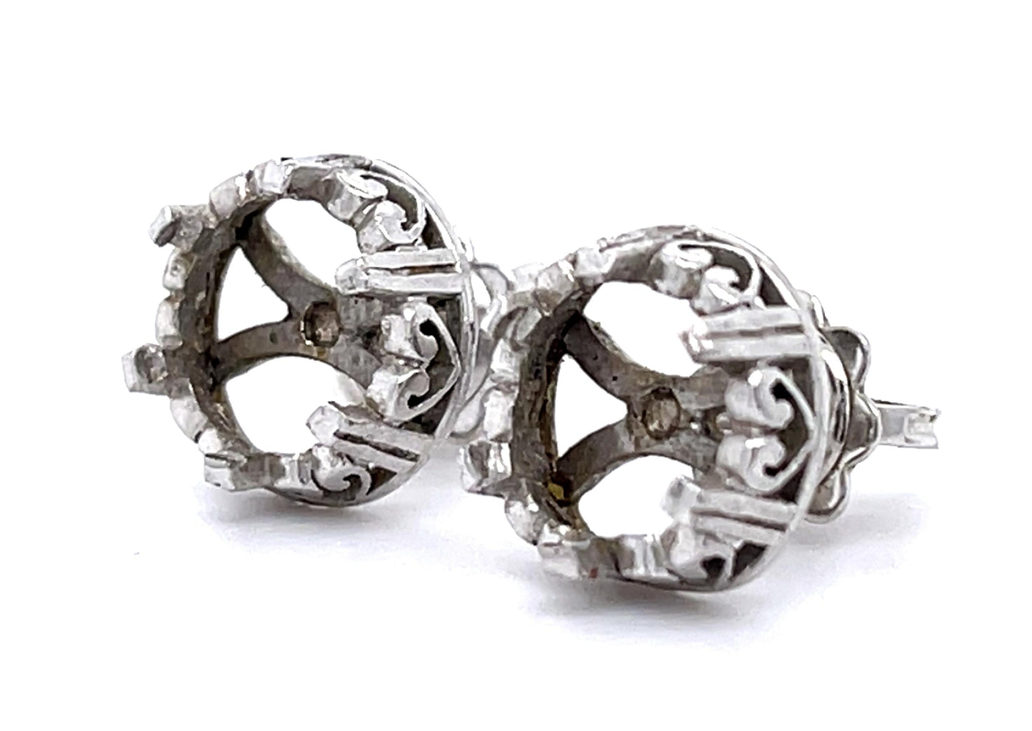 Art Deco Handmade Stud Earrings (Vintage 1930s) 4.48g