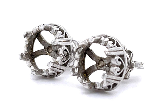 Art Deco Handmade Stud Earrings (Vintage 1930s) 4.48g