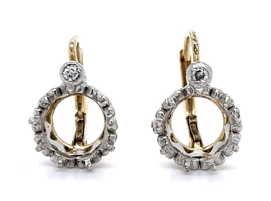 PT+14K Handmade Earrings (Antique 1920s) 5g