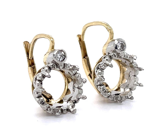 PT+14K Handmade Earrings (Antique 1920s) 5g