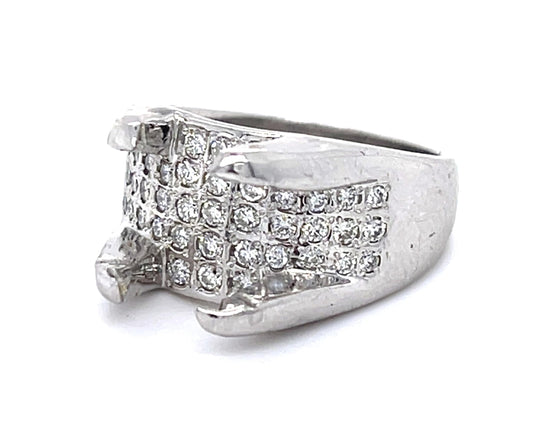 .57ct Diamond PT Semi Mount Ring 18g 6.50 Size