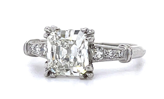 Art Deco 1.80ct G SI2 (No Cert) PT Ring (Vintage 1930s) .14ct SD