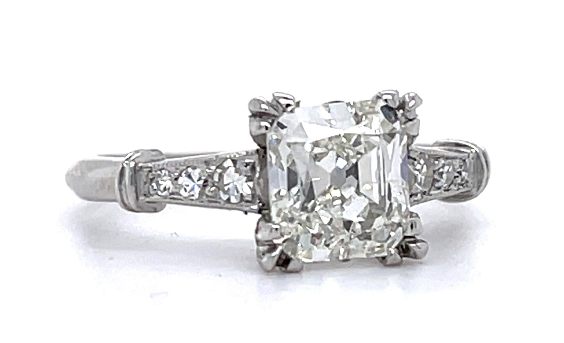 Art Deco 1.80ct G SI2 (No Cert) PT Ring (Vintage 1930s) .14ct SD