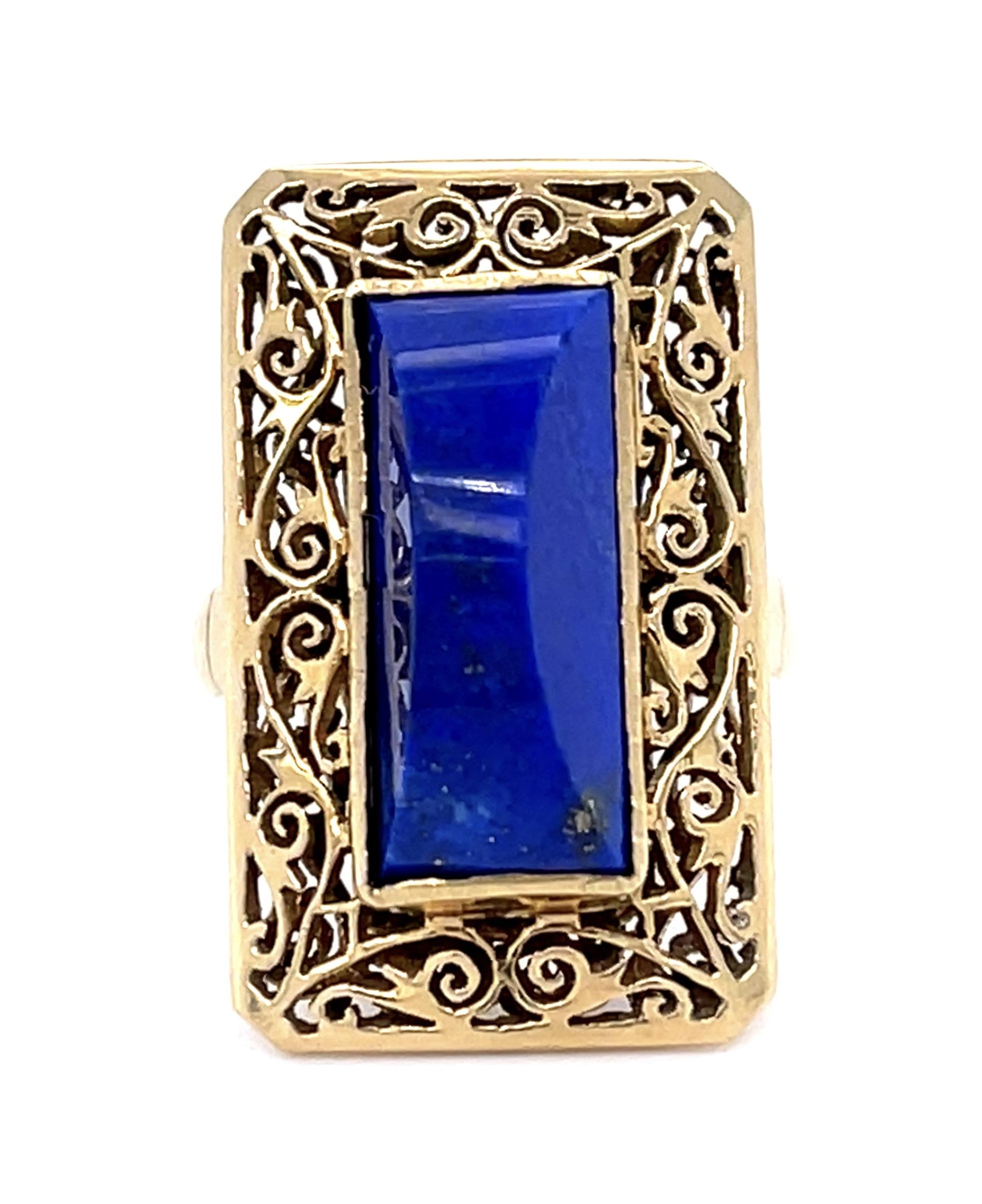 Blue Lapis 14KY Ring (Vintage 1960s)