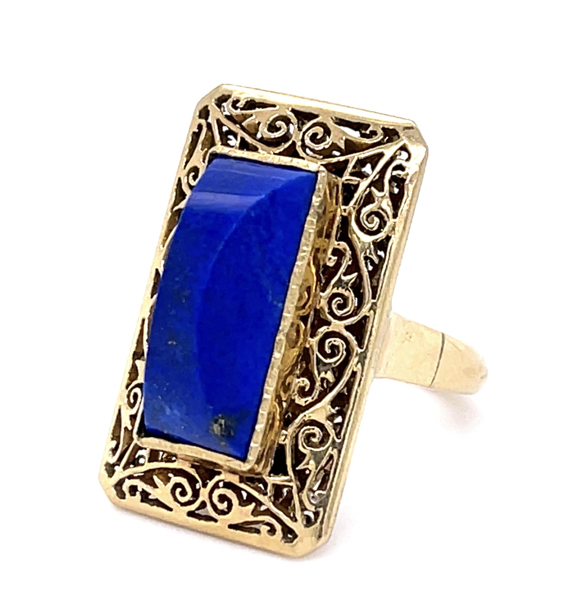 Blue Lapis 14KY Ring (Vintage 1960s)