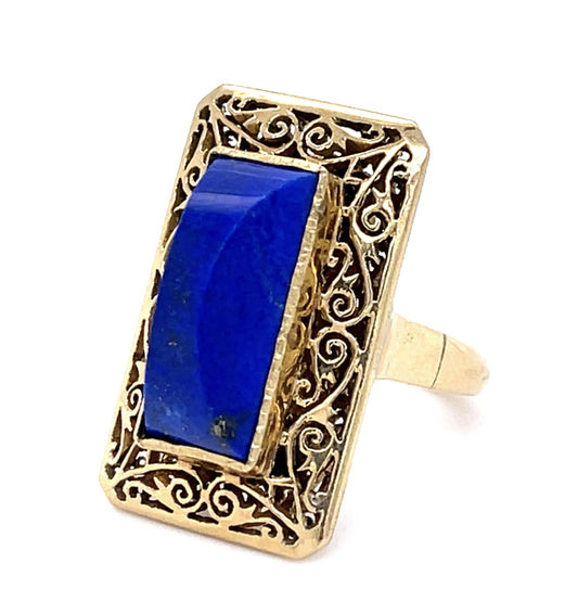 Blue Lapis 14KY Ring (Vintage 1960s)