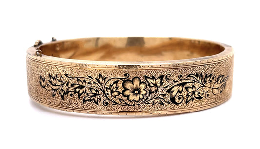Original Victorian 14KY Bangle Bracelet (Antique 1880s)