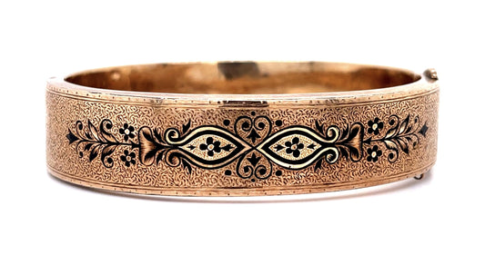 Original Victorian 14KY Bangle Bracelet (Antique 1880s)