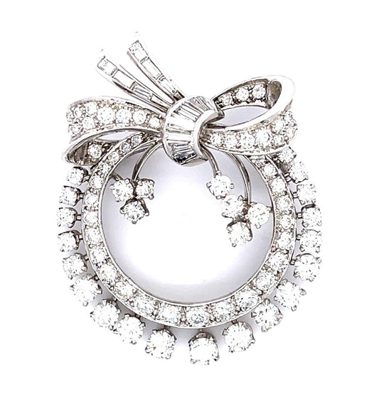 Original 5.25ct Diamond PT Brooch (Vintage 1950s)