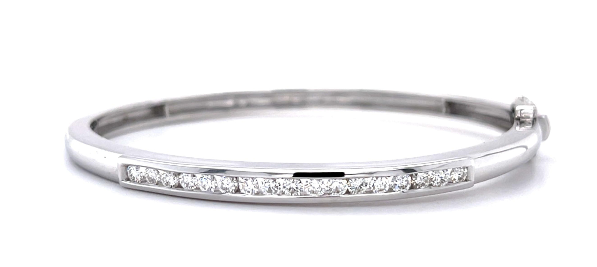 1.20ct Diamond 14KW Bangle Bracelet (Estate 1970s)