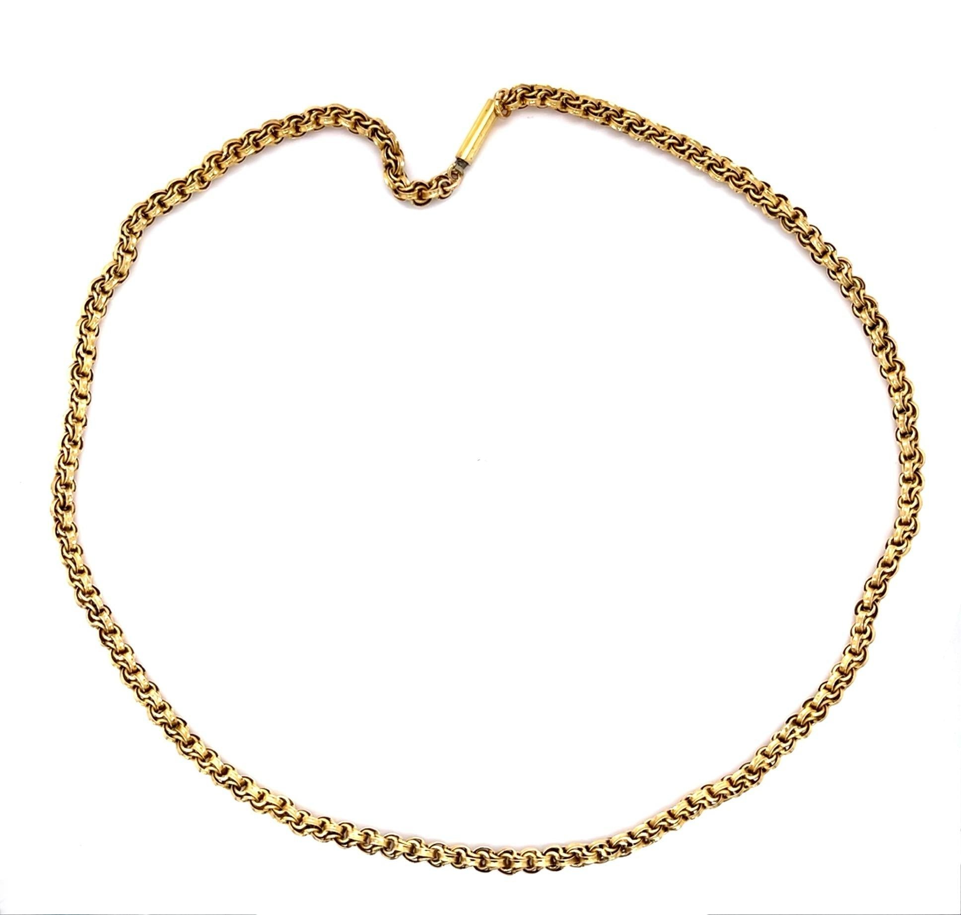 Original Victorian 14KY Handmade Chain Necklace (Antique 1880s)