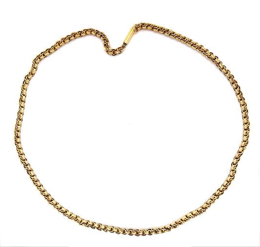 Original Victorian 14KY Handmade Chain Necklace (Antique 1880s)
