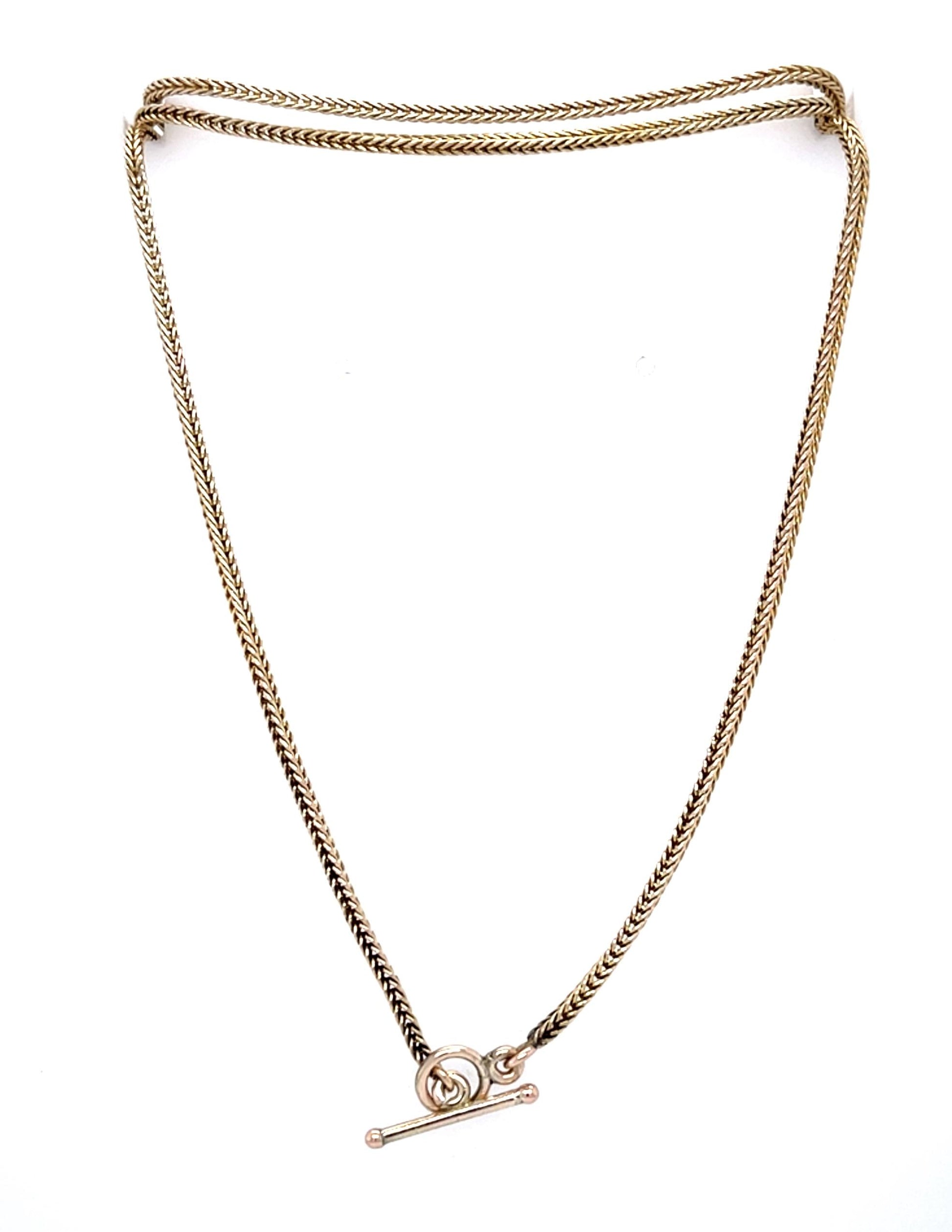 Original Victorian 14KY Wheat Chain Necklace (Antique 1880s)