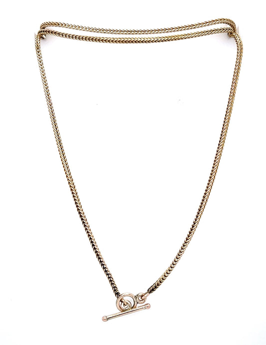Original Victorian 14KY Wheat Chain Necklace (Antique 1880s)
