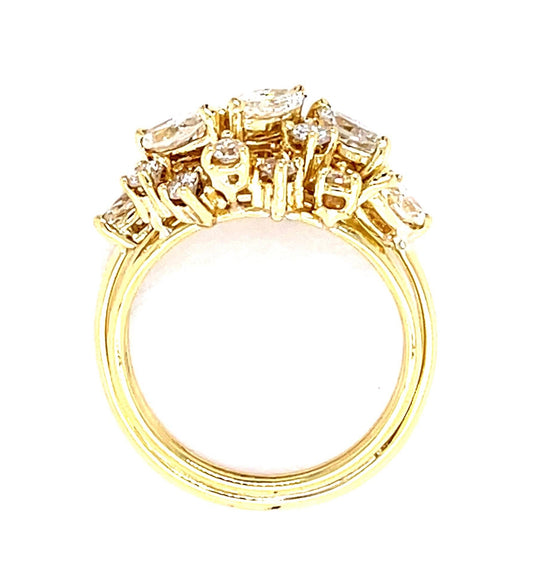 1.80ct Diamond 18KY Cocktail Ring (Estate 1970s)
