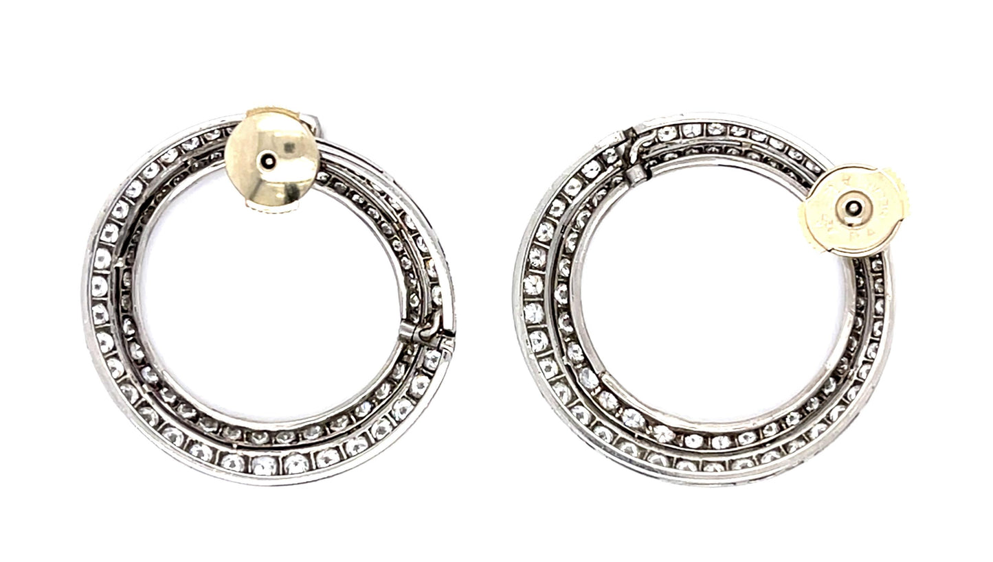 4.60ct Diamond PT Handmade Hoop Earrings