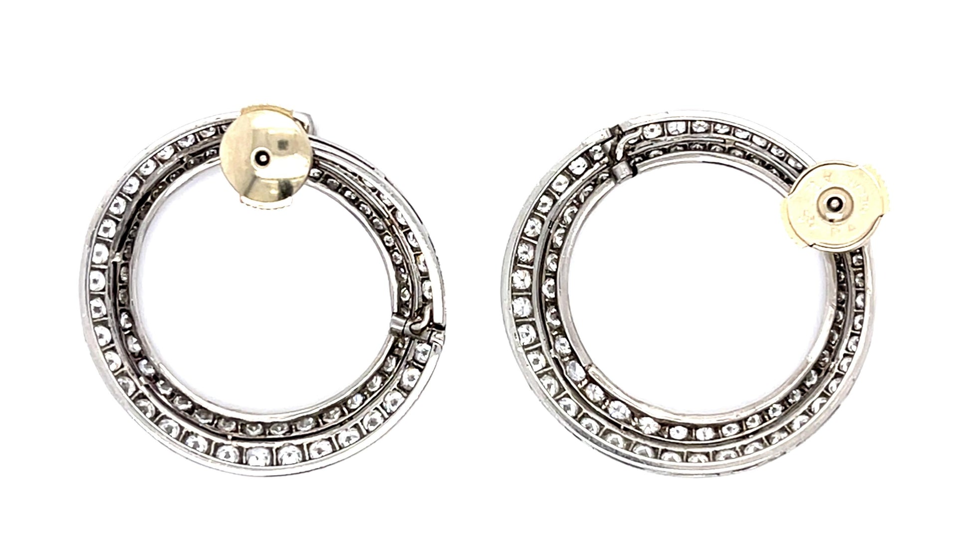 4.60ct Diamond PT Handmade Hoop Earrings
