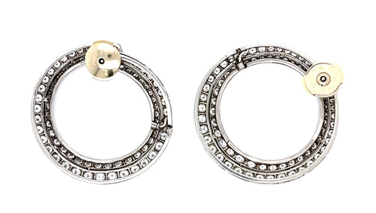 4.60ct Diamond PT Handmade Hoop Earrings