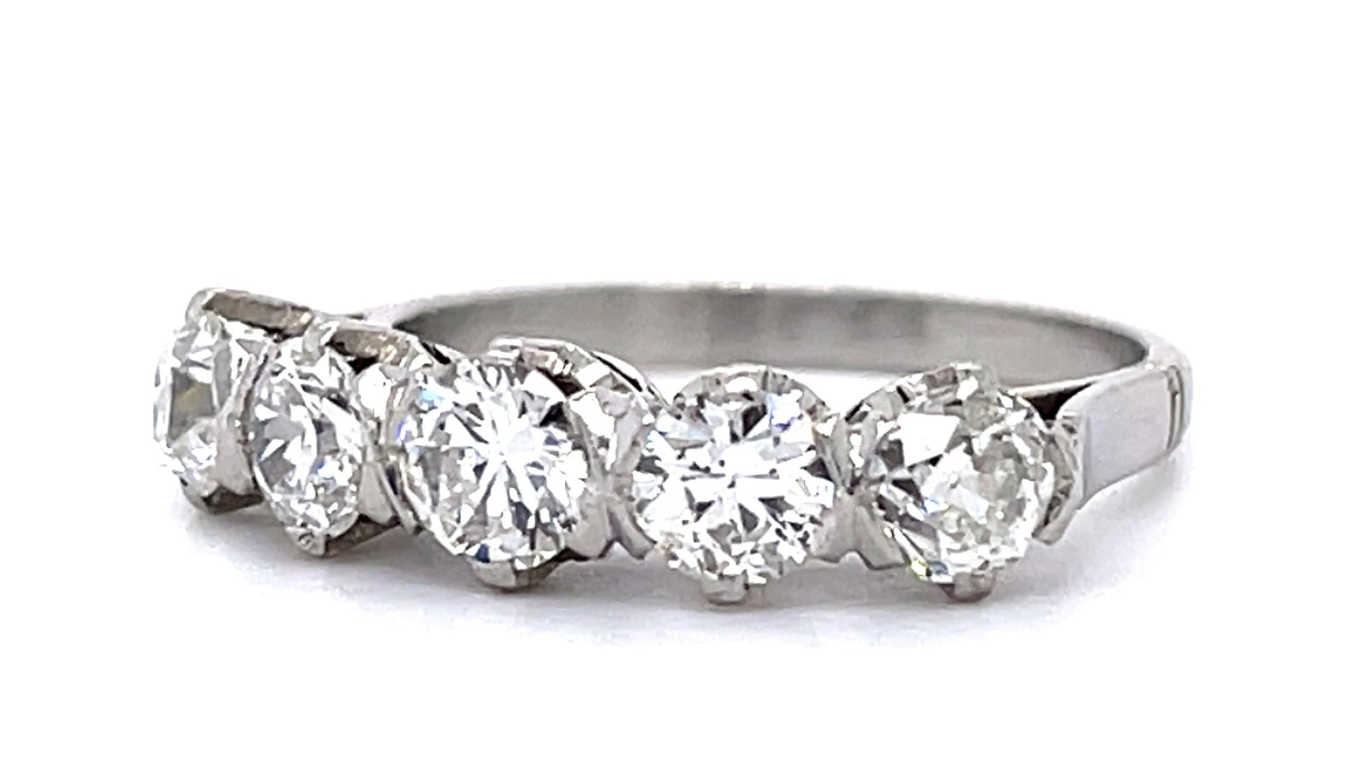 Art Deco 1.25ct Diamonds Platinum Handmade Ring (Vintage 1930s) 4.71g 6 Size
