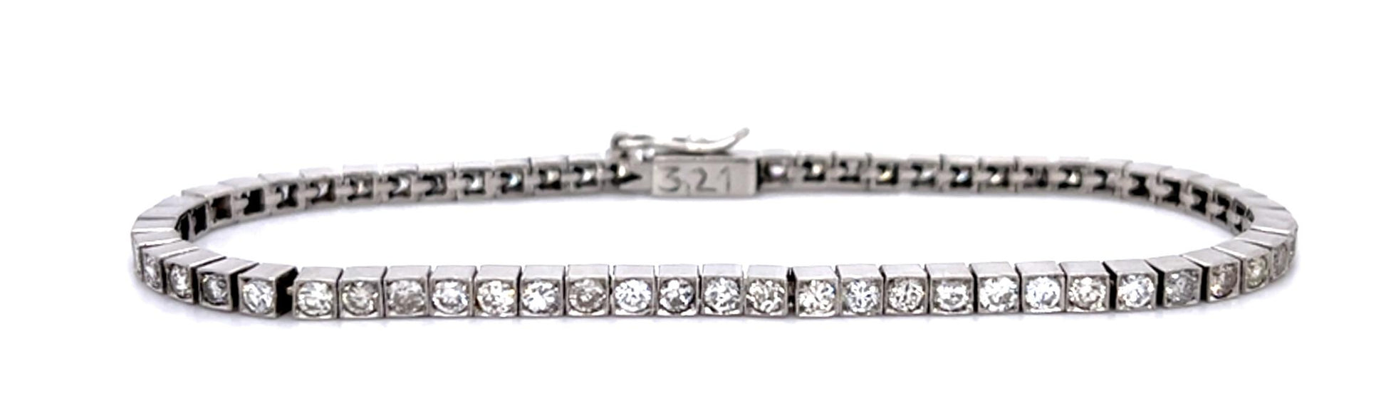 3.21ct Diamond Platinum Handmade Bracelet