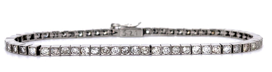 3.21ct Diamond Platinum Handmade Bracelet