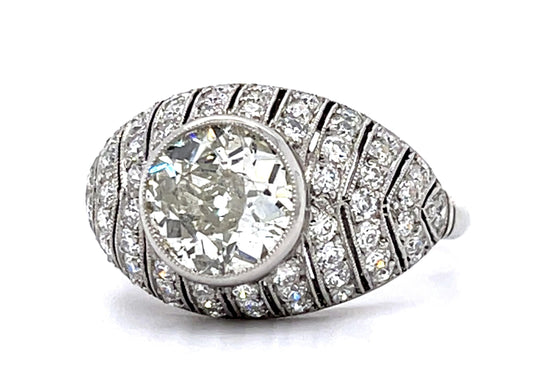 1.48ct Old European Diamond PT Handmade Ring .88ct SD