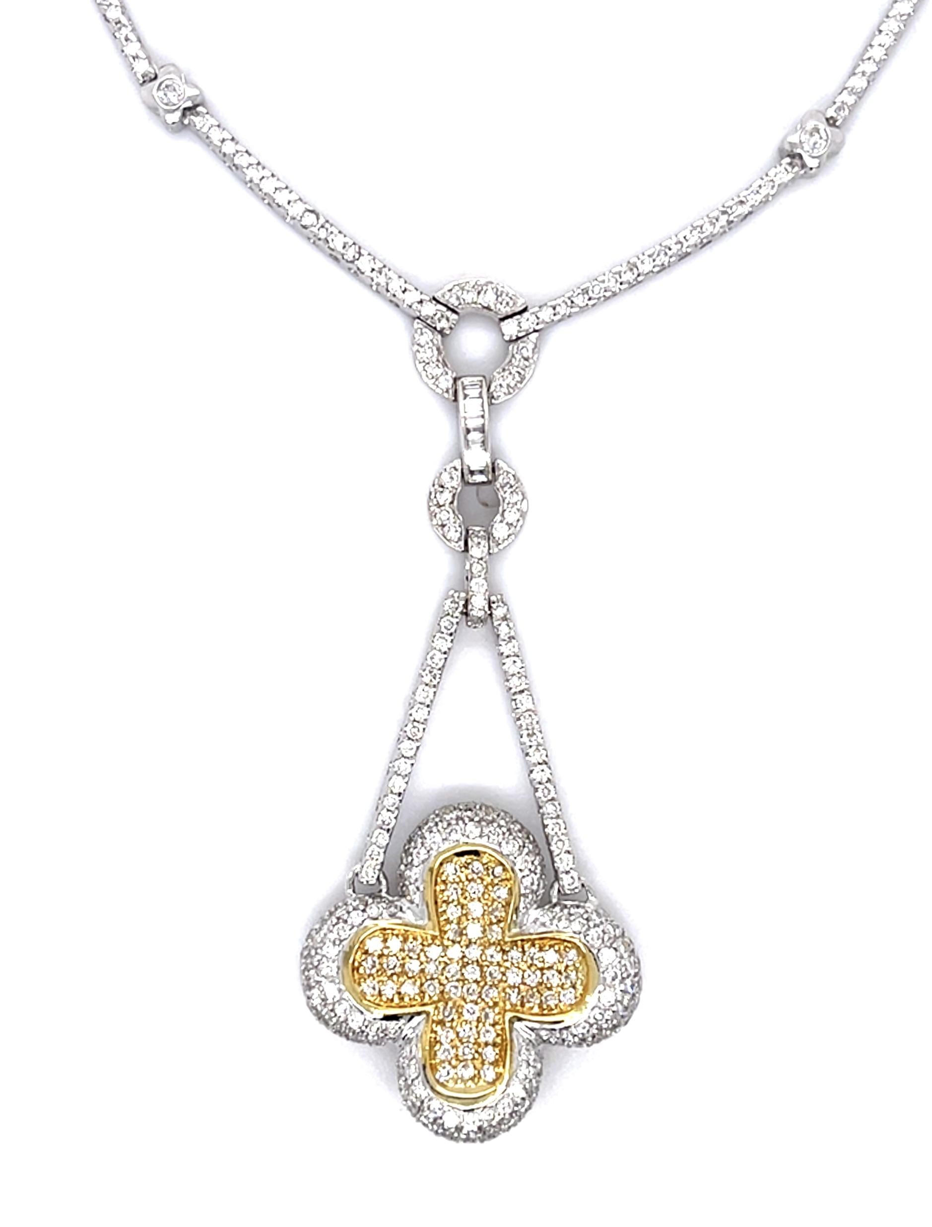 2.40ct Diamond 18KW+18KY Necklace
