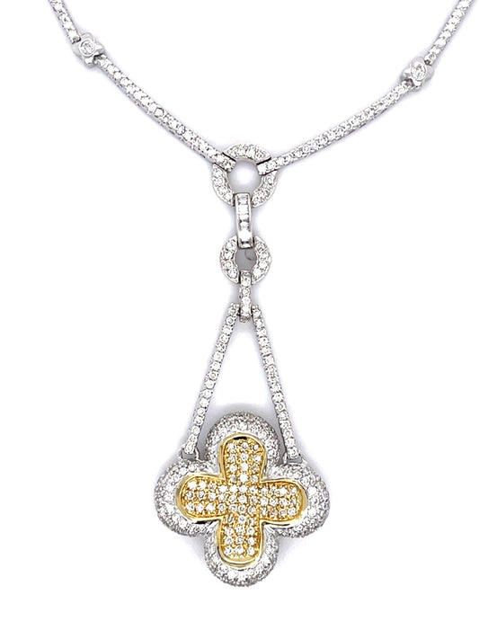 2.40ct Diamond 18KW+18KY Necklace