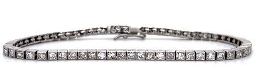 2.69ct Single-cut Diamond PT Handmade Bracelet