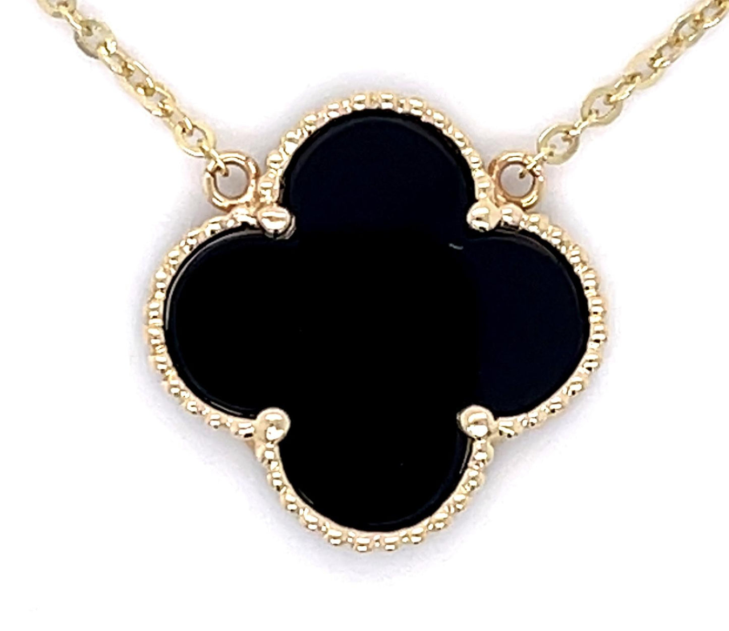 Onyx 14KY Alhambra Inspired Pendant