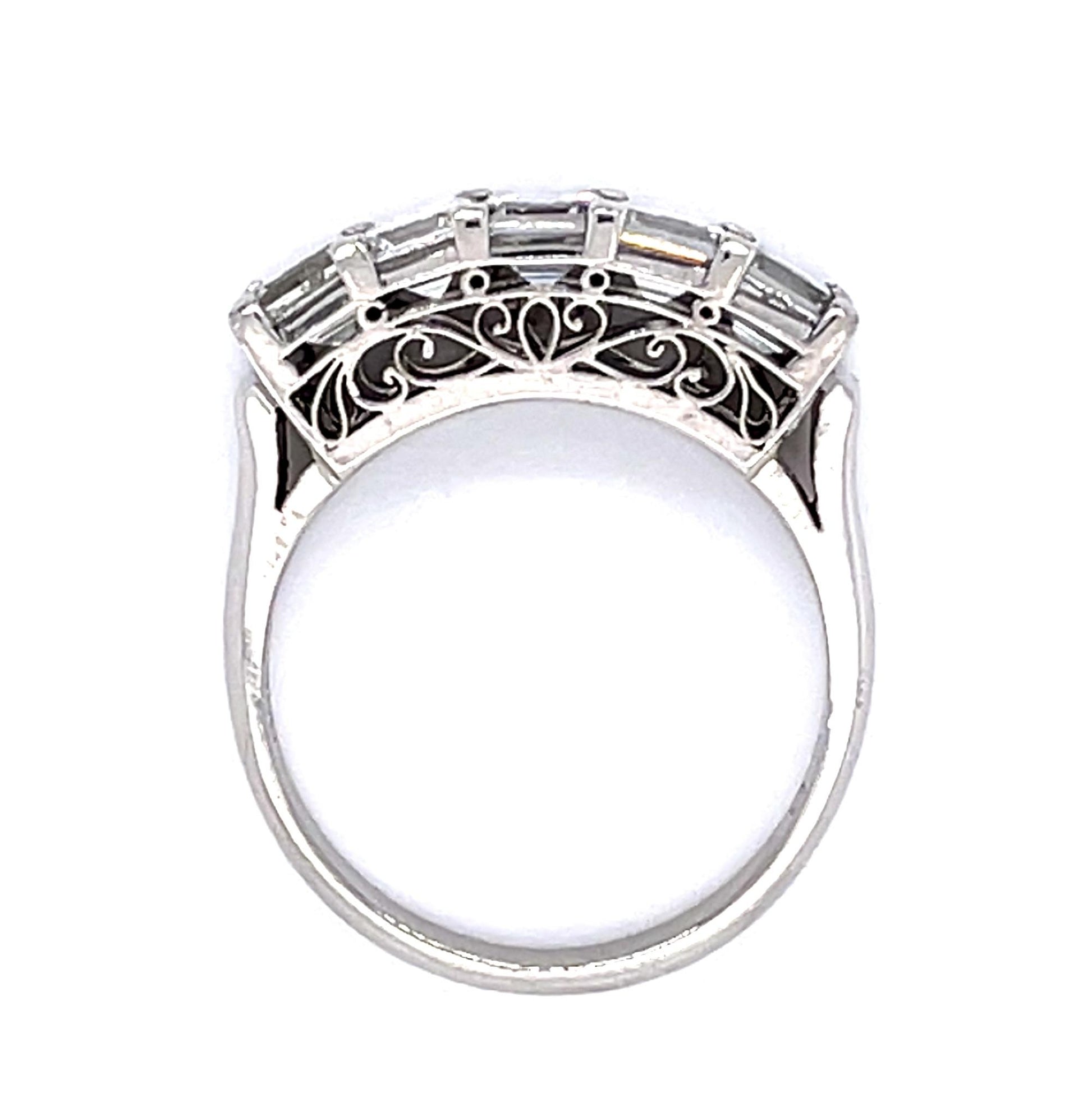 Original 1.68ct Exact Princess Diamond PT Ring (Vintage 1950s)