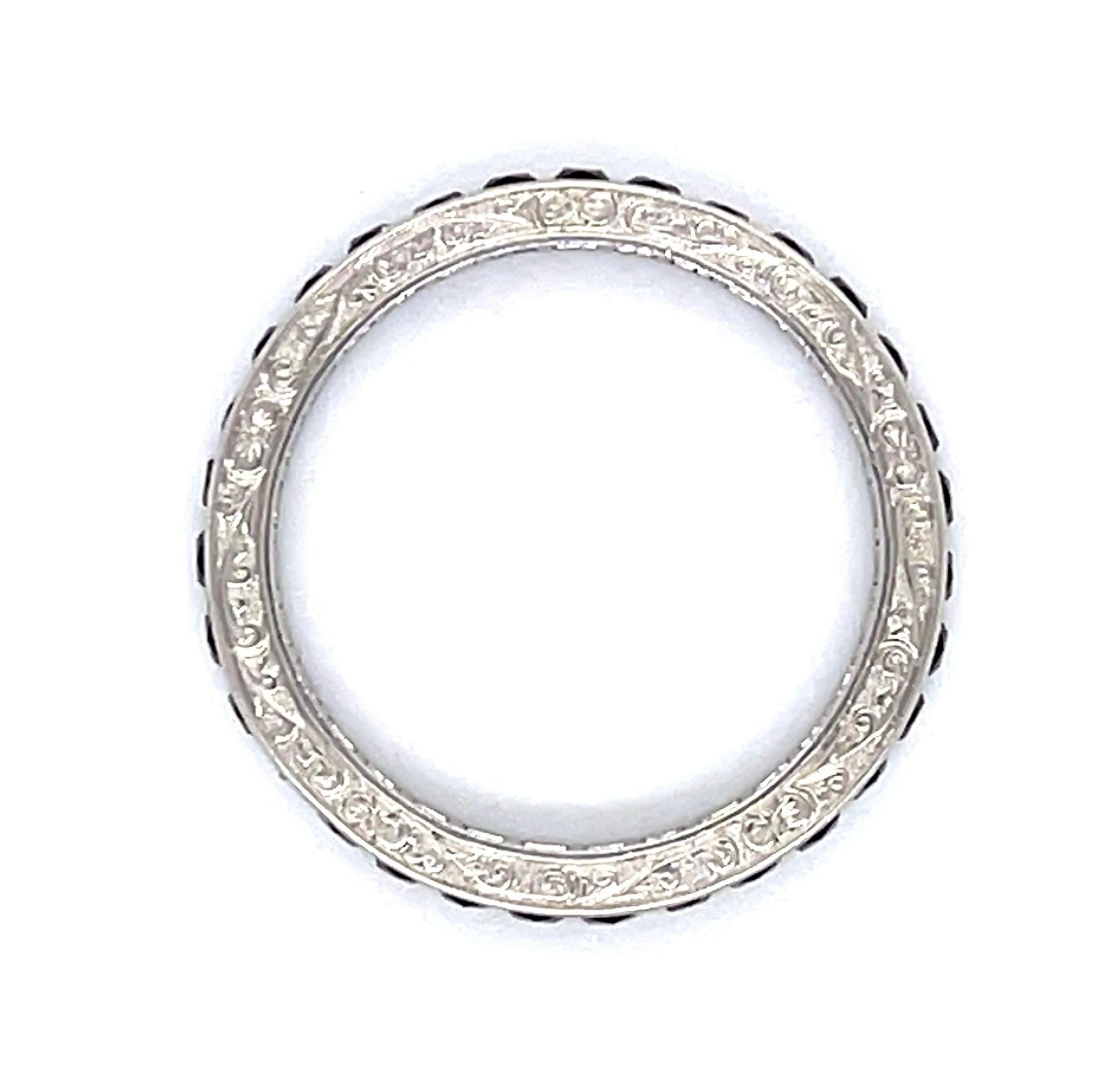 1.20ct French-cut Onyx PT Eternity Band