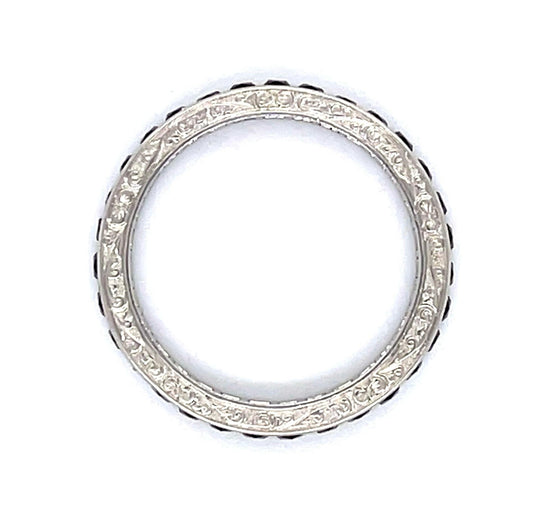 1.20ct French-cut Onyx PT Eternity Band