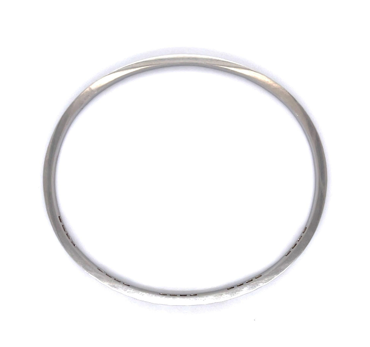 1.77ct Carre Diamond PT Engraved Blossom Bangle Bracelet