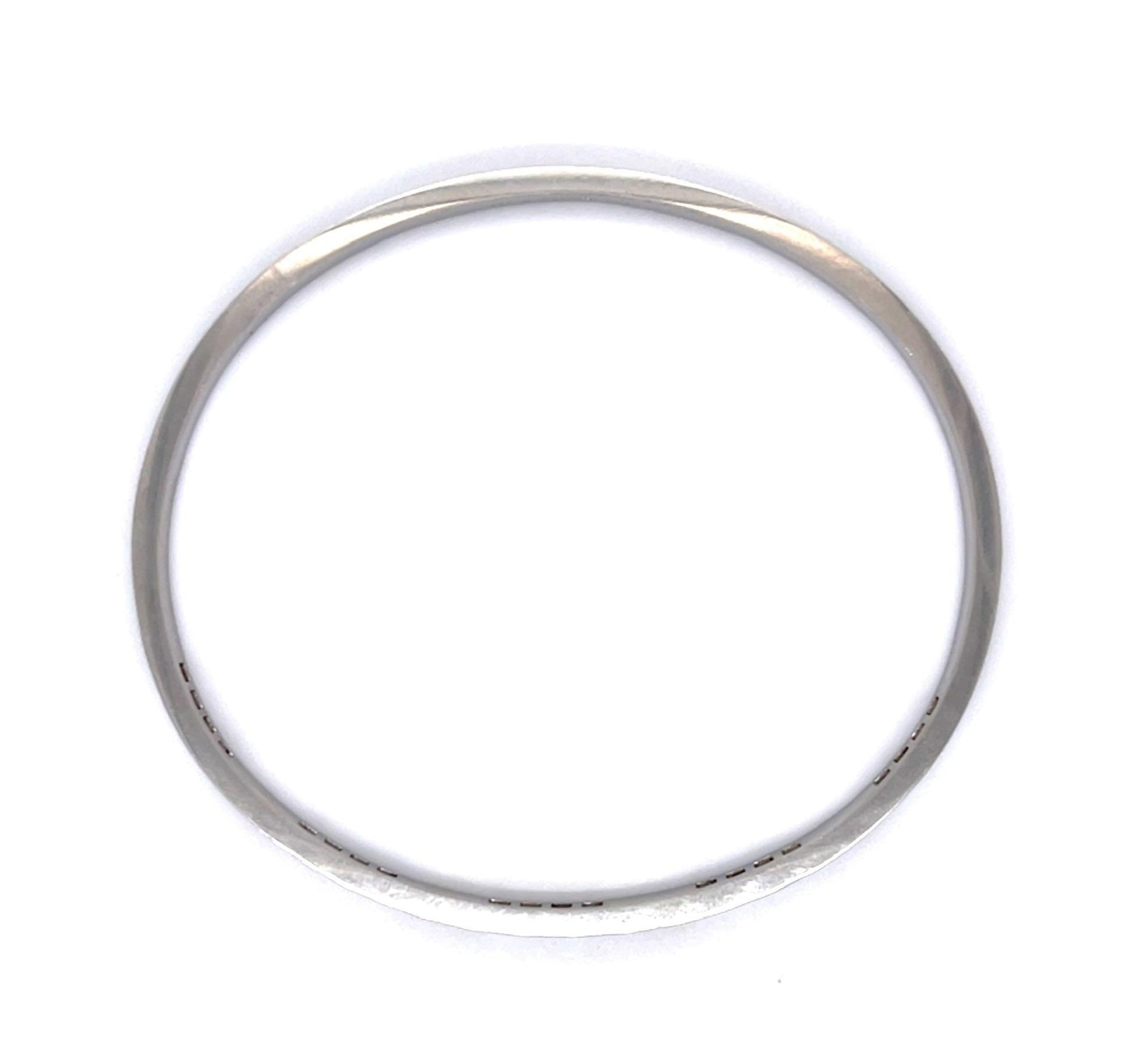 1.77ct Carre Diamond PT Engraved Blossom Bangle Bracelet