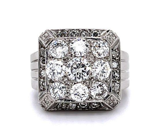 .38ct Round Center Diamond PT Handmade Ring (Vintage 1950s) 1.50ct SD .40ct SD