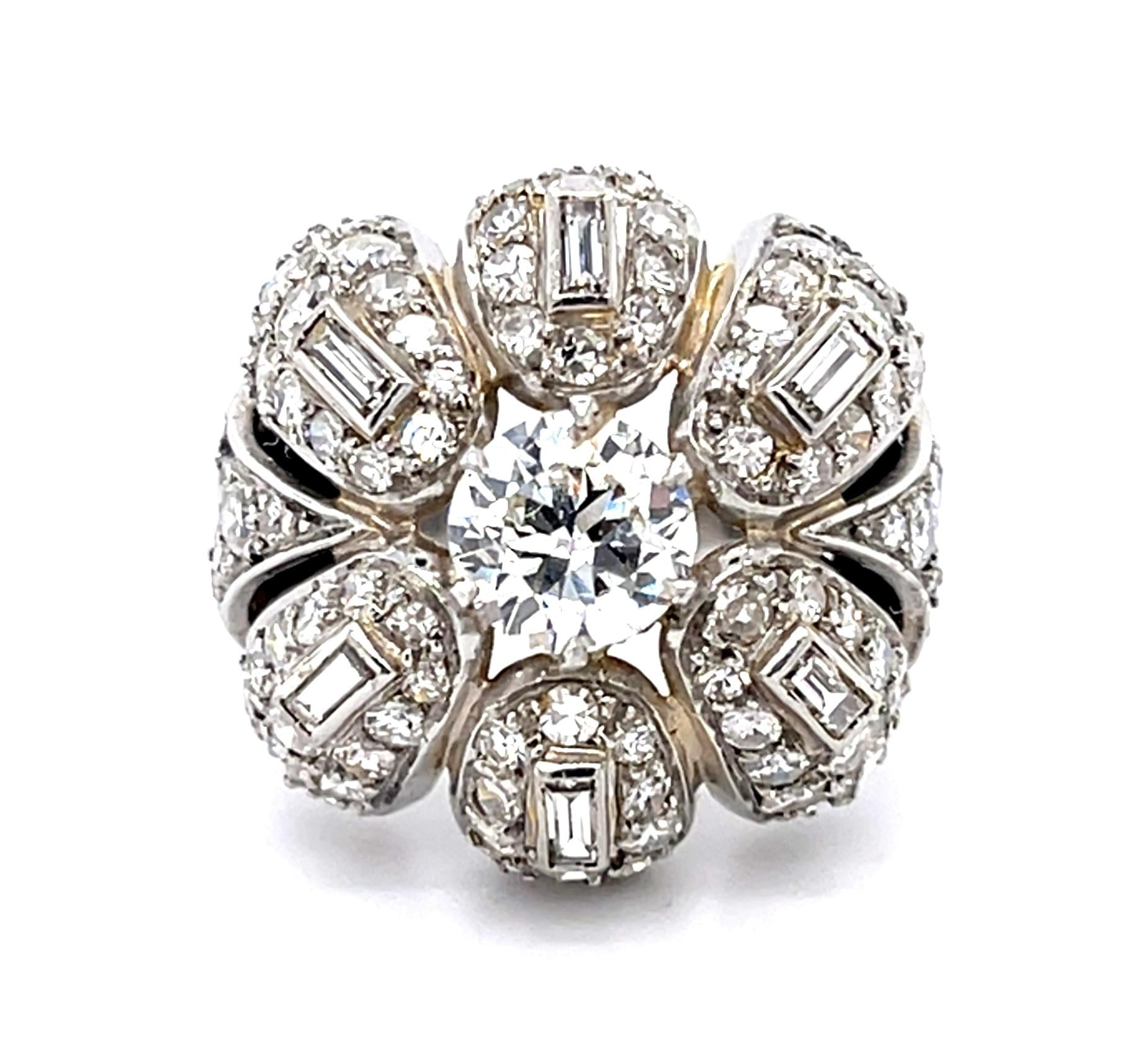 1ct Transitional Diamond Platinum Ring (Vintage 1950s) 2.60ct SD