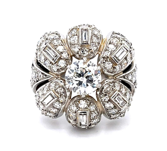 1ct Transitional Diamond Platinum Ring (Vintage 1950s) 2.60ct SD