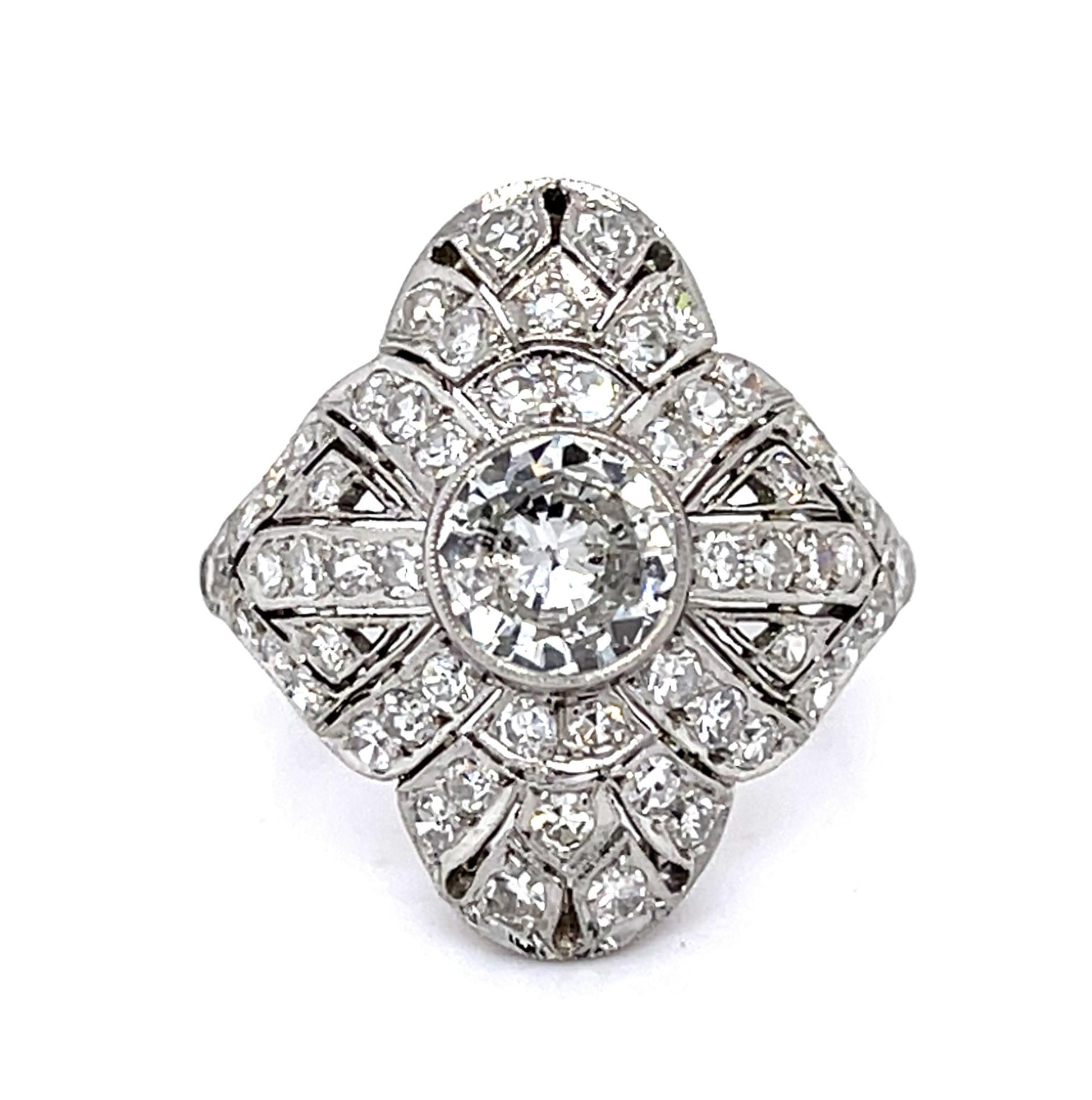.88ct Center Diamond PT Handmade Ring 1ct SD 5.80g 7.25 Size