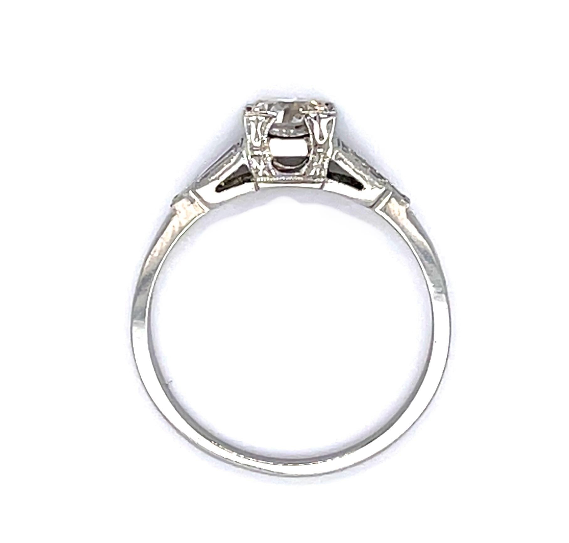 Original Art Deco .68ct Old European Diamond 18KW Ring (Vintage 1930s) .24ct Dia