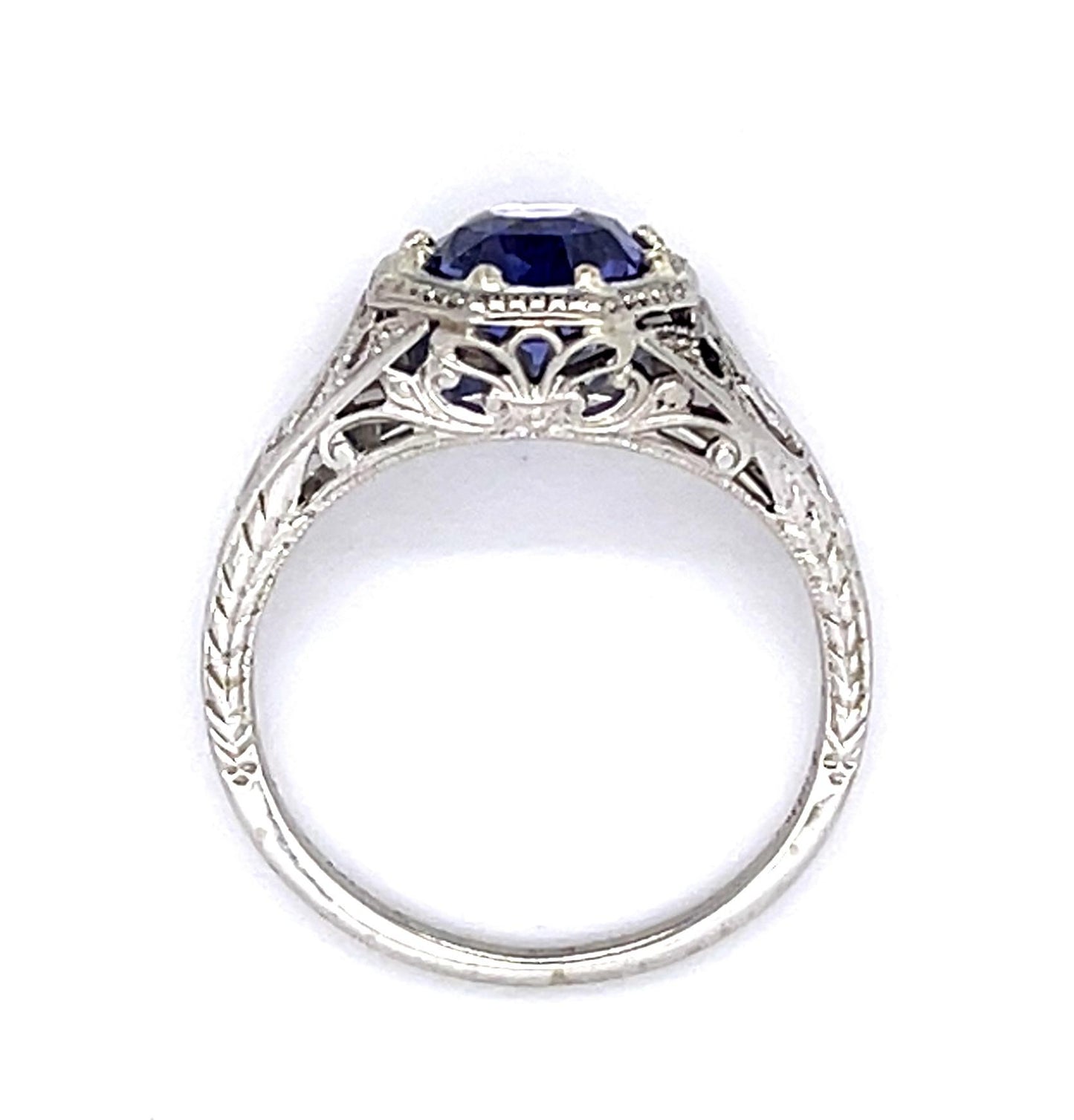 2.05ct Purple Ceylon Sapphire 18KW Ring