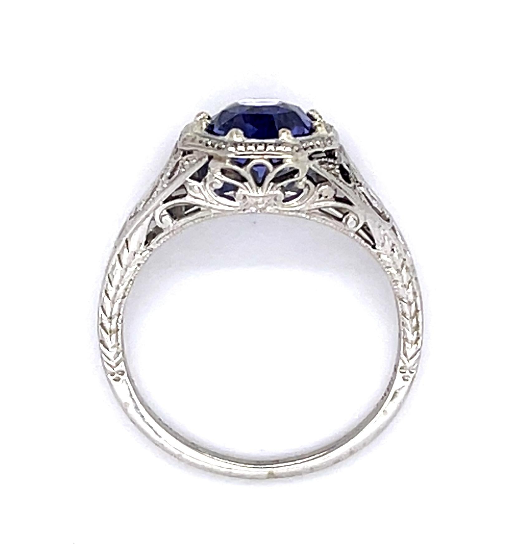2.05ct Purple Ceylon Sapphire 18KW Ring